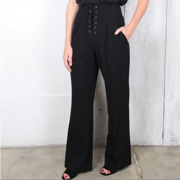 A.L.C. Estrada Black Pant Lace Up Size 2 - Picture 1 of 7